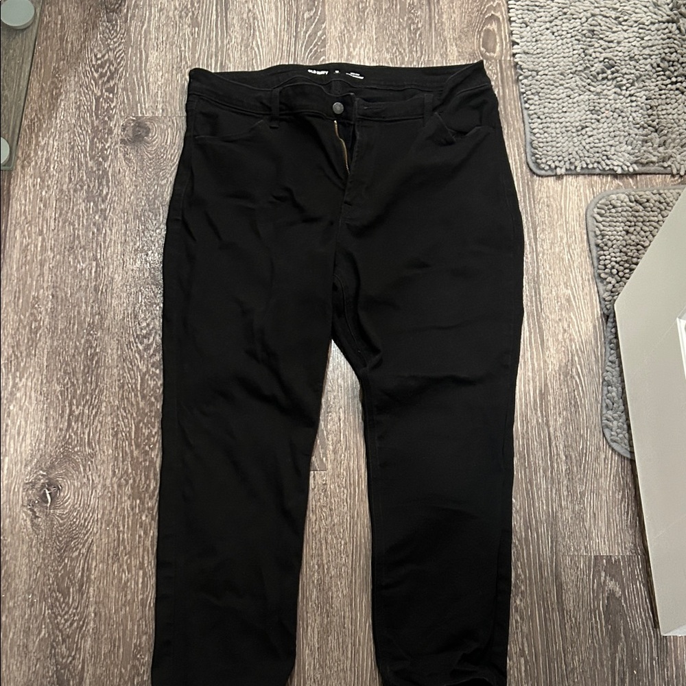 Old Navy Black High Rise Straight Leg Jeans